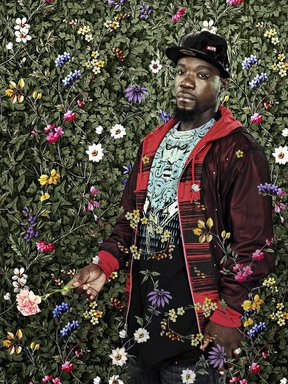Kehinde Wiley (American, born 1977). <em>"Miss Susanna Gale,"</em> 2009. Photograph, frame: 39 x 31 5/8 in. (99.1 x 80.3 cm). Brooklyn Museum, Gift of Dr. Abram Kanof and Mrs. Edwin De. T. Bechtel, by exchange, 2009.55. © artist or artist's estate (Photo: image courtesy of Deitch Projects, CUR.2009.55_Deitch_Projects_photograph.jpg)