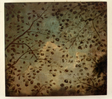 Joan Nelson (American, born 1958). <em>Untitled (#206, cave)</em>, 1988. Oil and wax on wood, 20 × 22 in. (50.8 × 55.9 cm). Brooklyn Museum, Gift of Barbara Schwartz in memory of Eugene Schwartz, 2009.68. © artist or artist's estate (Photo: Brooklyn Museum, CUR.2009.68.jpg)