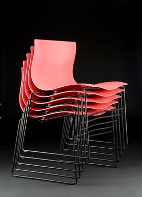 Lella Vignelli (American, born Italy, 1934-2016). <em>"Handkerchief" Chair</em>, Designed 1982-1987. Fiberglass-reinforced polyester, steel, 29 x 22 1/8 x 18 1/4 in. (73.7 x 56.2 x 46.4 cm). Brooklyn Museum, Gift of The Liliane and David M. Stewart Collection
, 2010.55.1. Creative Commons-BY (Photo: Brooklyn Museum, CUR.2010.55.1_view2.jpg)