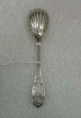 William Wise and Son. <em>Sugar Shell</em>, 19th century. Silver, 6 7/8 x 1 1/2 x 3/4 in. (17.5 x 3.8 x 1.9 cm). Brooklyn Museum, Gift of William Lee Younger in memory of Joseph A. Henehan, 2010.77.23. Creative Commons-BY (Photo: Brooklyn Museum, CUR.2010.77.23_back.jpg)
