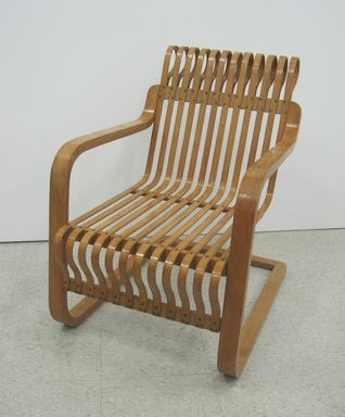 Ubunji Kidokoro (Japanese, 1910–1945). <em>Armchair</em>, Designed 1937. Bent bamboo plywood, 31 3/4 x 22 3/4 x 31 1/2 in. (80.6 x 57.8 x 80 cm). Brooklyn Museum, Gift of Mr. and Mrs. William E. Baker and John D. Rockefeller III, by exchange, 2011.58.2. Creative Commons-BY (Photo: Brooklyn Museum, CUR.2011.58.2.jpg)