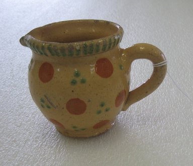  <em>Creamer</em>, late 19th-early 20th century. Glazed Earthenware, 3 1/8 x 4 3/8 x 3 in. (7.9 x 11.1 x 7.6 cm). Brooklyn Museum, Gift of Susan M. Yecies, 2011.59.3. Creative Commons-BY (Photo: Brooklyn Museum, CUR.2011.59.3.jpg)