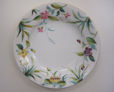 Union Porcelain Works (1863-ca. 1922). <em>Soup Plate</em>, 1887. Porcelain, 1 7/16 x 8 13/16 x 8 13/16 in. (3.7 x 22.4 x 22.4 cm). Brooklyn Museum, Gift of Rita Whitney, 2012.16. Creative Commons-BY (Photo: Brooklyn Museum, CUR.2012.16.jpg)