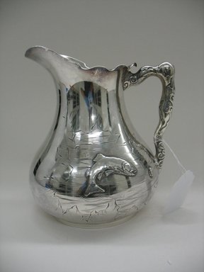Pairpoint Manufacturing Company (1880-1929). <em>Pitcher</em>, 1875-1885. Silverplate, 8 1/2 x 7 3/4 x 7 in. (21.6 x 19.7 x 17.8 cm). Brooklyn Museum, Gift of Sarah Eigen, 2012.60.4. Creative Commons-BY (Photo: Brooklyn Museum, CUR.2012.60.4.jpg)