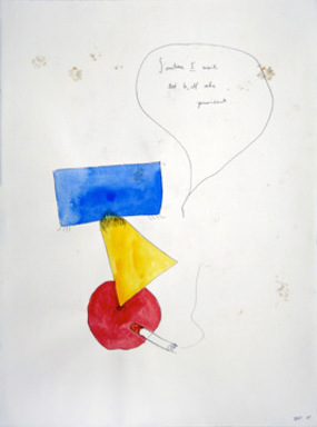 The Bruce High Quality Foundation. <em>Sometimes I Want to Kill the President</em>, 2008. Hand-painted monoprint, pencil, and watercolor on paper, 30 x 22 in. (76.2 x 55.9 cm). Brooklyn Museum, Gift of Exit Art, 2013.30.19. © artist or artist's estate (Photo: Image courtesy of Exit Art, CUR.2013.30.19_Exit_Art_photo.jpg)