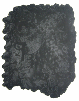 Chakaia Booker (American, born 1953). <em>Quality Time</em>, 2004. Vulcanized synthetic rubber relief, 26 x 20 in. (66 x 50.8 cm). Brooklyn Museum, Gift of Exit Art, 2013.30.2. © artist or artist's estate (Photo: Image courtesy of Exit Art, CUR.2013.30.2_Exit_Art_photo.jpg)