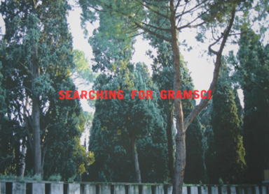 Alfredo Jaar (Chilean, born 1956). <em>Searching for Gramsci</em>, 2004. Inkjet print with silkscreen text on paper, 22 x 30 in. (55.9 x 76.2 cm). Brooklyn Museum, Gift of Exit Art, 2013.30.4. © artist or artist's estate (Photo: Image courtesy of Exit Art, CUR.2013.30.4_Exit_Art_photo.jpg)