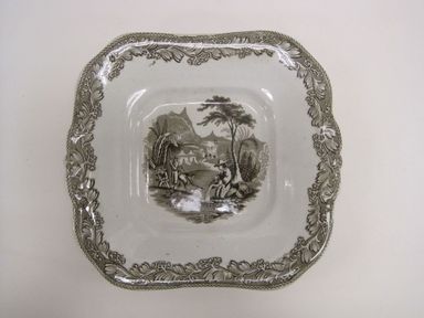 Robert Cochran & Son (1846-1896). <em>Bowl, California Pattern</em>, ca. 1850. Glazed earthenware, 1 1/2 x 9 5/8 x 9 in. (3.8 x 24.4 x 22.9 cm). Brooklyn Museum, Gift of Carson, Pirie and Scott Co., by exchange, 2013.37.4. Creative Commons-BY (Photo: Brooklyn Museum, CUR.2013.37.4.jpg)