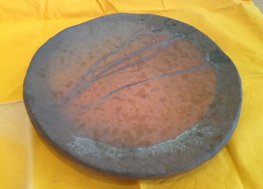 Shibaoka Koichi (Japanese, born 1941). <em>Platter</em>, 1990. Stoneware; bizen ware, 1 3/16 x 11 7/16 in. (3 x 29 cm). Brooklyn Museum, Gift of Shelly and Lester Richter, 2013.83.12. Creative Commons-BY (Photo: Brooklyn Museum, CUR.2013.83.12.jpg)