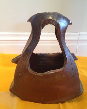 Kakurezaki Ryuichi (Japanese, born 1950). <em>Vessel in the Form of a Basket</em>, ca. 1986. Stoneware; bizen ware, 9 13/16 x 8 11/16 x 4 5/16 in. (25 x 22 x 11 cm). Brooklyn Museum, Gift of Shelly and Lester Richter, 2013.83.2. Creative Commons-BY (Photo: Brooklyn Museum, CUR.2013.83.2.jpg)