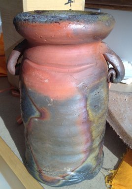 Takahara Shoji (Japanese, 1941-2000). <em>Hanaire Vase</em>, 1984. Stoneware; bizen ware, 9 1/4 x 5 1/8 in. (23.5 x 13 cm). Brooklyn Museum, Gift of Shelly and Lester Richter, 2013.83.72. Creative Commons-BY (Photo: Brooklyn Museum, CUR.2013.83.72.jpg)