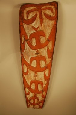 Asmat. <em>Shield</em>. Wood, pigment, height: 50 in. (127 cm). Brooklyn Museum, Gift in memory of Frederic Zeller, 2014.54.3 (Photo: Brooklyn Museum, CUR.2014.54.3_overall.jpg)