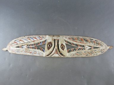  <em>Bird Ornament from Canoe</em>. Wood, pigment, shell, 9/16 x 13/16 x 23 7/16 in. (1.5 x 2 x 59.5 cm). Brooklyn Museum, Gift in memory of Frederic Zeller, 2014.54.41 (Photo: Brooklyn Museum, CUR.2014.54.41_front.jpg)
