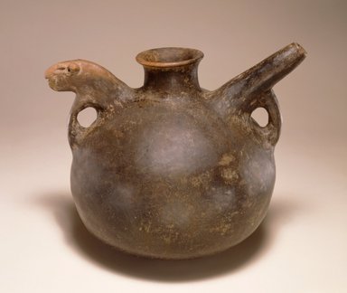  <em>Jug with Spout and Animal Head</em>, 1st millennium B.C.E. Clay, slip, height: 8 1/4 in. (20.9 cm). Brooklyn Museum, Gift of the Arthur M. Sackler Foundation, NYC, in memory of James F. Romano, 2015.65.7. Creative Commons-BY (Photo: Photograph courtesy of the Arthur M. Sackler Foundation, New York, CUR.2015.65.7_Sackler_Foundation_image.jpg)