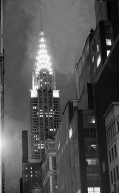 Helen K. Garber (American, born 1954). <em>Chrysler Building at Night</em>, 1997. Selenium toned gelatin silver photograph, 16 × 20 in. (40.6 × 50.8 cm). Brooklyn Museum, Gift of Helen Garber, artist, 2017.40.1. © artist or artist's estate (Photo: Image courtesy of Helen K. Garber, CUR.2017.40.1_HelenKGarber_photograph.jpg)