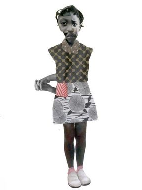 Deborah Roberts (American, born 1962). <em>Crisscrossing</em>, 2018. Mixed media on paper (paper, acrylic paint, colored pencil and graphite), 50 × 38 1/2 in. (127 × 97.8 cm). Brooklyn Museum, William K. Jacobs, Jr., Fund, 2018.12. © artist or artist's estate (Photo: Photo courtesy Jenkins Johnson Gallery, CUR.2018.12_JenkinsJohsnonGallery_photograph.jpg)