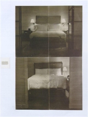 Lorna Simpson (American, born 1960). <em>The Bed</em>, 1995, reprinted 2016. Serigraph on felt, panels a-d: 35 9/16 × 22 1/16 × 3/16 in. (90.3 × 56 × 0.5 cm). Brooklyn Museum, Gift from the collection of Peggy Jacobs Bader in honor of Anne Pasternak and Lorna Simpson, 2019.3a-e (Photo: Image courtesy of Sean Kelly Gallery, CUR.2019.3a-e_Simpson_SeanKellyGallery_photograph.jpg)