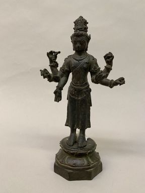  <em>Figure of Six-armed  Bodhisattva Lokesvara</em>, 9th-10th century. Bronze, 9 1/2 x 5 in. (24.1 x 12.7 cm). Brooklyn Museum, Bequest of Dr. Samuel Eilenberg, 2021.1.2a-b (Photo: Brooklyn Museum, CUR.2021.1.2a-b.jpg)