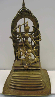  <em>Ten-armed Mahishasura Mardini</em>, 18th-19th century. Brass, height: 13 in. (33.0 cm). Brooklyn Museum, Bequest of Dr. Samuel Eilenberg, 2021.1.73 (Photo: Brooklyn Museum, CUR.2021.1.73.jpg)