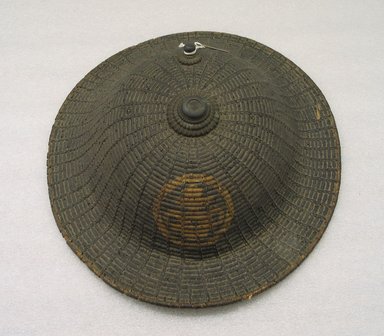  <em>Hat (Kariba Gasa)</em>. Straw, paint, lacquer, 3 15/16 x 12 3/16 x 13 3/8 in. (10 x 31 x 34 cm). Brooklyn Museum, Museum Expedition 1909, Purchased with funds given by Thomas T. Barr, E. LeGrand Beers, Carll H. de Silver, Herman B. Stutzer, Colonel Robert B. Woodward and the Museum Collection Fund, 20218. Creative Commons-BY (Photo: Brooklyn Museum, CUR.20218_view1.jpg)