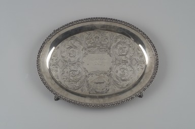 William Tenney. <em>Footed Tray</em>, ca. 1840. Silver, 1 1/8 x 16 x 12 5/8 in.  (2.9 x 40.6 x 32.1 cm). Brooklyn Museum, Gift of The Wunsch Americana Foundation, Inc., 2023.77.2. Creative Commons-BY (Photo: Brooklyn Museum, CUR.2023.77.2.jpg)