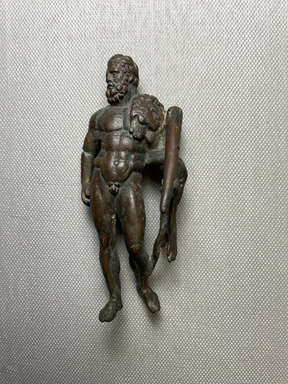 Roman. <em>Statuette of Hercules</em>, 1st-2nd century C.E. Bronze, 4 × 1 3/4 × 1 1/8 in. (10.2 × 4.5 × 2.8 cm). Brooklyn Museum, Bequest of William H. Herriman, 21.479.11. Creative Commons-BY (Photo: Brooklyn Museum, CUR.21.479.11_view01.jpg)