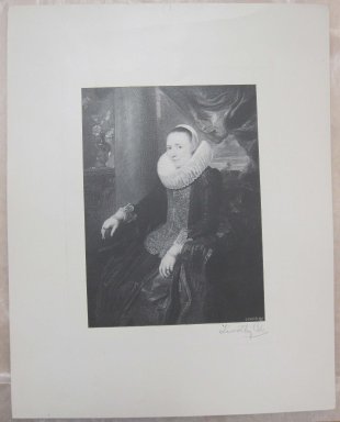 Timothy Cole (American, 1852-1931). <em>Frans Snyder's Wife</em>, 1911. Wood engraving, Sheet: 12 x 9 1/2 in. (30.5 x 24.1 cm). Brooklyn Museum, Museum Collection Fund, 21.500 (Photo: Brooklyn Museum, CUR.21.500.jpg)