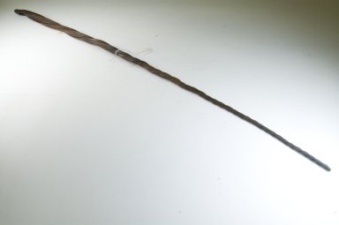  <em>Whip (Chicotte)</em>, before 1922. Rhinoceros hide, 1 x 1 x 40 in. (2.5 x 2.5 x 101.6 cm). Brooklyn Museum, Museum Expedition 1922, Robert B. Woodward Memorial Fund, 22.1210. Creative Commons-BY (Photo: Brooklyn Museum, CUR.22.1210_threequarter_PS5.jpg)
