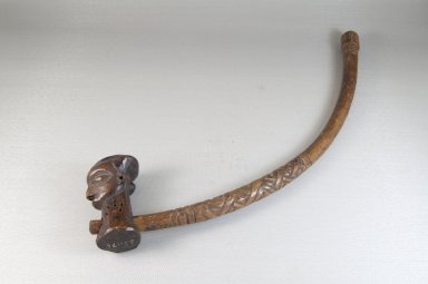 Kuba (Bushoong subgroup). <em>Pipe</em>, late 19th or early 20th century. Wood, 18 1/16 x 3 1/2 in. (45.9 x 8.9 cm). Brooklyn Museum, Robert B. Woodward Memorial Fund, 22.1214. Creative Commons-BY (Photo: Brooklyn Museum, CUR.22.1214_assembled_PS5.jpg)