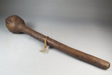  <em>Club, or Drumstick</em>, late 19th century. Wood, fiber, 3 1/2 x 17 3/4 in. (8.9 x 45.1 cm). Brooklyn Museum, Museum Expedition 1922, Robert B. Woodward Memorial Fund, 22.1275. Creative Commons-BY (Photo: Brooklyn Museum, CUR.22.1275_threequarter_PS5.jpg)