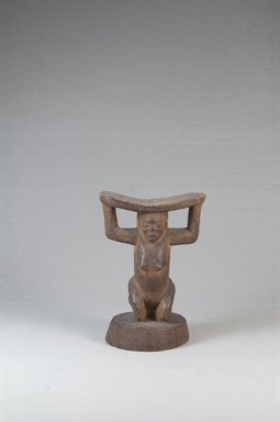 Luba. <em>Headrest</em>, late 19th or early 20th century. Wood, 5 5/8 x 4 x 3 7/8 in. (14.3 x 10.2 x 9.8 cm). Brooklyn Museum, Museum Expedition 1922, Robert B. Woodward Memorial Fund, 22.128. Creative Commons-BY (Photo: Brooklyn Museum, CUR.22.128_front_PS5.jpg)