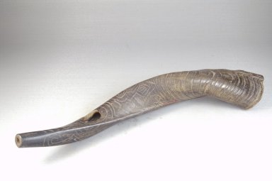  <em>Trumpet</em>, before 1922. Antelope horn, 1 15/16 x 13 3/8 in. (5 x 34 cm). Brooklyn Museum, Museum Expedition 1922, Robert B. Woodward Memorial Fund, 22.1306. Creative Commons-BY (Photo: Brooklyn Museum, CUR.22.1306_threequarter_PS5.jpg)