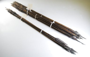 <em>Sixty Two Arrows in One Bundle</em>, late 19th or early 20th century. Iron, reed, feathers, 31 1/2 in. (80 cm). Brooklyn Museum, Museum Expedition 1922, Robert B. Woodward Memorial Fund, 22.1317. Creative Commons-BY (Photo: Brooklyn Museum, CUR.22.1317_threequarter_PS5.jpg)