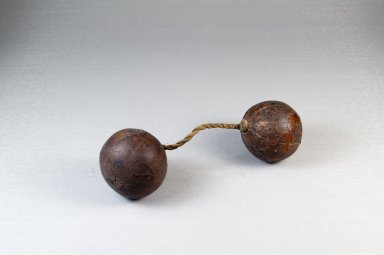  <em>Double Gourd Rattle</em>, before 1922. Gourd, fiber, 2 1/4 x 6 3/4 in. (5.7 x 17.1 cm). Brooklyn Museum, Museum Expedition 1922, Robert B. Woodward Memorial Fund, 22.1321. Creative Commons-BY (Photo: Brooklyn Museum, CUR.22.1321_front_PS5.jpg)