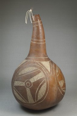  <em>Calabash</em>, before 1922. Calabash, clay, height: 12 5/8 in. (32.1 cm); diameter: 7 1/2 in. (19.1 cm). Brooklyn Museum, Museum Expedition 1922, Robert B. Woodward Memorial Fund, 22.1360. Creative Commons-BY (Photo: Brooklyn Museum, CUR.22.1360_front_PS5.jpg)