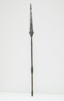  <em>Spear</em>, late 19th or early 20th century. Silver, copper, herringbone, wood Brooklyn Museum, Museum Expedition 1922, Robert B. Woodward Memorial Fund, 22.1418. Creative Commons-BY (Photo: Brooklyn Museum, CUR.22.1418_front_PS5.jpg)