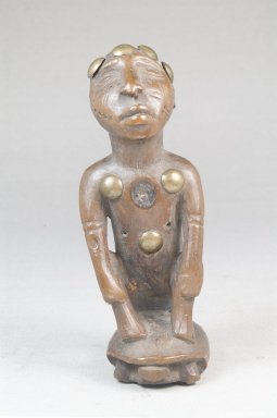 Kongo. <em>Figure Squatting on a Turtle</em>, 19th century. Wood, copper alloy, resin, 5 x 2 x 2in. (12.7 x 5.1 x 5.1cm). Brooklyn Museum, Museum Expedition 1922, Robert B. Woodward Memorial Fund, 22.1453. Creative Commons-BY (Photo: Brooklyn Museum, CUR.22.1453_front_PS5.jpg)