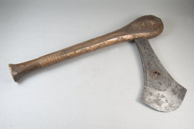 Possibly Songye. <em>Axe</em>, 19th century. Iron, copper alloy, 9 1/16 x 14 9/16 in. (23 x 37 cm). Brooklyn Museum, Museum Expedition 1922, Robert B. Woodward Memorial Fund, 22.1510. Creative Commons-BY (Photo: Brooklyn Museum, CUR.22.1510_top_PS5.jpg)