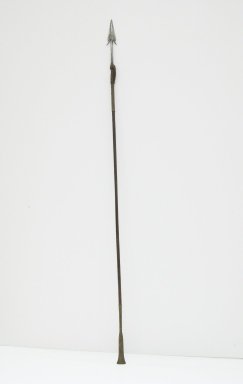  <em>Spear</em>, late 19th or early 20th century. Iron, wood, copper, 63 x 1 15/16 in. (160 x 5 cm). Brooklyn Museum, Museum Expedition 1922, Robert B. Woodward Memorial Fund, 22.1571. Creative Commons-BY (Photo: Brooklyn Museum, CUR.22.1571_26701_front_PS5.jpg)