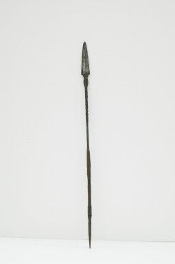 Edo. <em>Spear</em>, late 19th or early 20th century. Iron, wood, fiber, 43 11/16 × 1 15/16 in. (111 × 5 cm). Brooklyn Museum, Museum Expedition 1922, Robert B. Woodward Memorial Fund, 22.1578. Creative Commons-BY (Photo: Brooklyn Museum, CUR.22.1578_front_PS5.jpg)