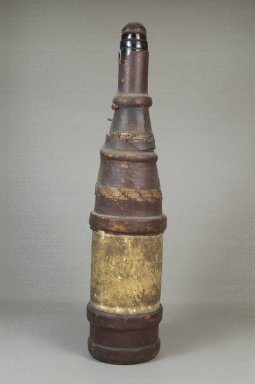 Manding. <em>Bottle with Stopper</em>, late 19th-early 20th century. Hide, glass, reed, 14 1/2 x 3 1/4 in. (36.8 x 8.3 cm). Brooklyn Museum, Museum Expedition 1922, Robert B. Woodward Memorial Fund, 22.1648. Creative Commons-BY (Photo: Brooklyn Museum, CUR.22.1648_front_PS5.jpg)