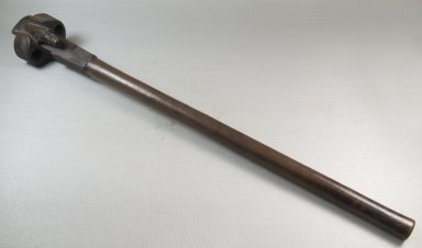 Chokwe. <em>Staff</em>, 19th century. Wood, 25 x 3 1/4 x 3 1/4 in. (63.5 x 8.3 x 8.3 cm). Brooklyn Museum, Museum Expedition 1922, Robert B. Woodward Memorial Fund, 22.214. Creative Commons-BY (Photo: Brooklyn Museum, CUR.22.214_threequarter_PS5.jpg)