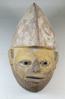 Yorùbá. <em>Gelede Mask</em>, 19th century. Wood, pigment, 8 1/2 x 7 x 13 1/2 in. (21.6 x 17.8 x 34.3 cm). Brooklyn Museum, Robert B. Woodward Memorial Fund
, 22.228. Creative Commons-BY (Photo: Brooklyn Museum, CUR.22.228_top_PS5.jpg)