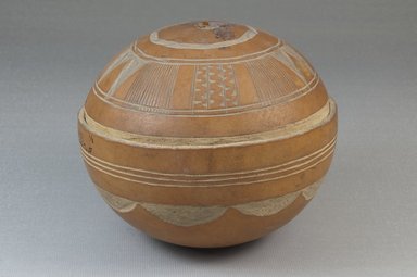  <em>Bowl</em>, before 1922. Gourd, leather, height: 3 15/16 in. (10 cm); diameter: 4 7/16 in. (11.3 cm). Brooklyn Museum, Museum Expedition 1922, Robert B. Woodward Memorial Fund, 22.367. Creative Commons-BY (Photo: Brooklyn Museum, CUR.22.367_front_PS5.jpg)