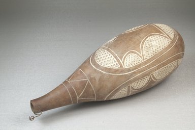  <em>Calabash</em>, before 1922. Gourd, clay, 2 15/16 x 8 1/16 in. (7.5 x 20.5 cm). Brooklyn Museum, Museum Expedition 1922, Robert B. Woodward Memorial Fund, 22.369. Creative Commons-BY (Photo: Brooklyn Museum, CUR.22.369_threequarter_PS5.jpg)
