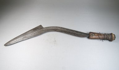 Ngbandi. <em>Sword</em>, 19th century. Iron, wood, metal wire, nailheads, 2 1/4 x 19 in. (5.7 x 48.3 cm). Brooklyn Museum, Museum Expedition 1922, Robert B. Woodward Memorial Fund, 22.440. Creative Commons-BY (Photo: Brooklyn Museum, CUR.22.440_front_PS5.jpg)
