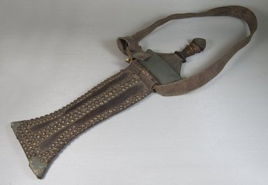 Lokele. <em>Knife with Scabbard</em>, late 19th-early 20th century. Metal, wood, 5 3/8 x 19 9/16 in. (13.7 x 49.7 cm). Brooklyn Museum, Museum Expedition 1922, Robert B. Woodward Memorial Fund, 22.531a-b. Creative Commons-BY (Photo: Brooklyn Museum, CUR.22.531a-b_assembled_PS5.jpg)