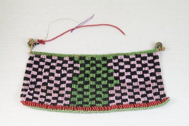 Possibly Zulu. <em>Apron</em>, late 19th century. Glass seed beads, fiber, 3 3/8 x 7 1/4 in. (8.6 x 18.4 cm). Brooklyn Museum, Gift of Thomas A. Eddy, 22.590. Creative Commons-BY (Photo: Brooklyn Museum, CUR.22.590_front_PS5.jpg)
