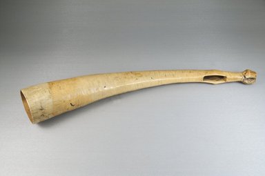  <em>Horn</em>, before 1922. Plain light ivory, 2 11/16 x 17 3/16 in. (6.8 x 43.7 cm). Brooklyn Museum, Museum Expedition 1922, Robert B. Woodward Memorial Fund, 22.761. Creative Commons-BY (Photo: Brooklyn Museum, CUR.22.761_front_PS5.jpg)