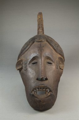 Nupe. <em>Maiden Spirit Mask (Agbogho Mmuo)</em>, 19th century. Wood, pigment, 14 1/2 x 6 1/4 x 8 1/4in. (36.8 x 15.9 x 21cm). Brooklyn Museum, Museum Expedition 1922, Robert B. Woodward Memorial Fund, 22.823. Creative Commons-BY (Photo: Brooklyn Museum, CUR.22.823_front_PS5.jpg)